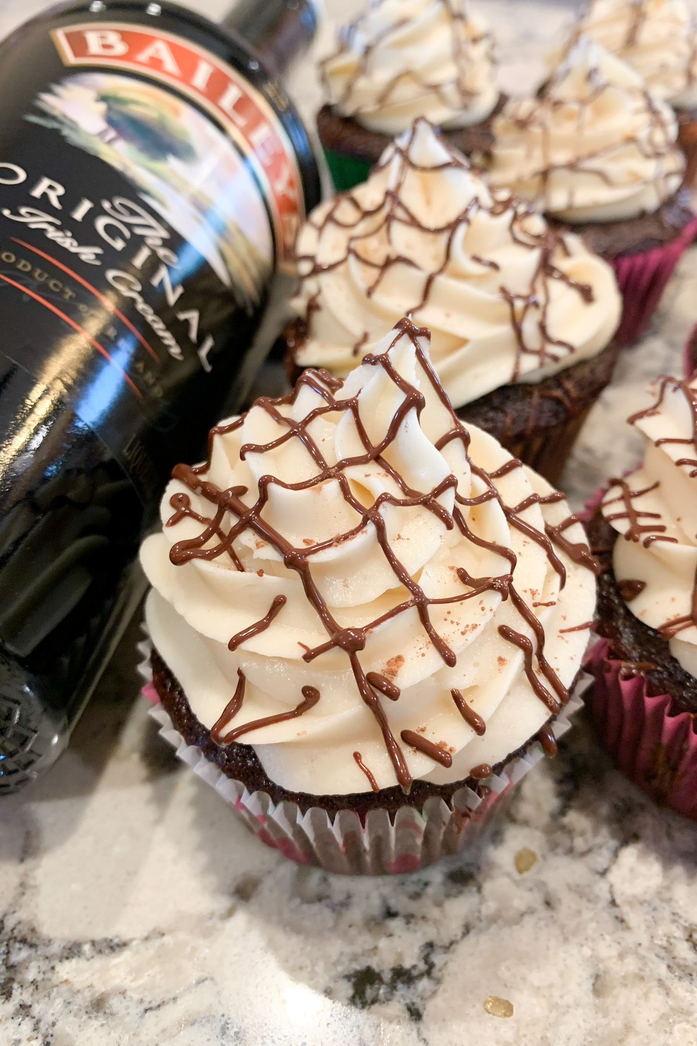 Chocolate Cupcakes with Baileys Irish Cream Frosting - The Big Booty Baker